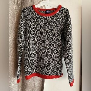 ICEWEAR Women's Icelandic Sweater Pullover Wool Black Beige Sz XS